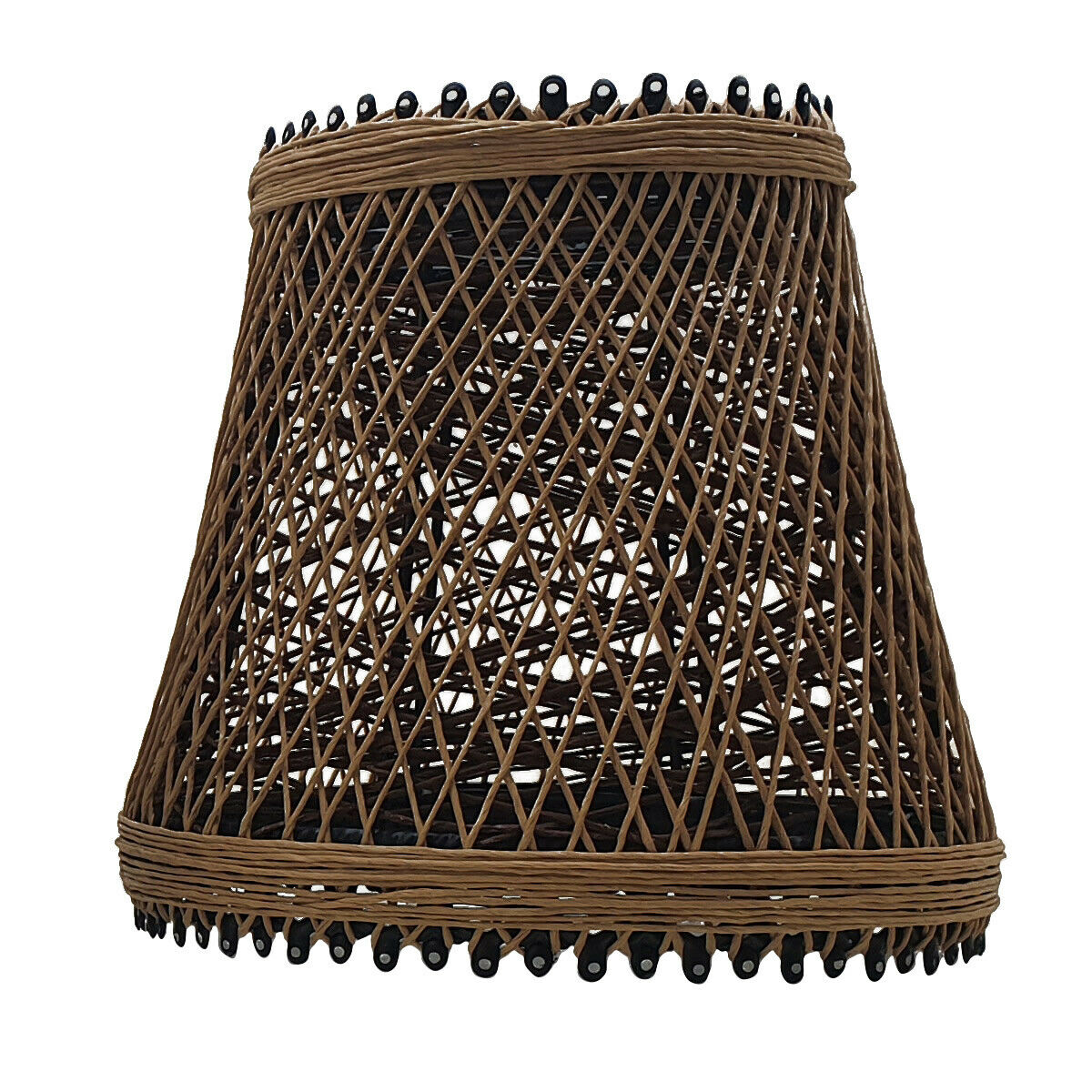 Woven Rattan Creative Lamp Cage With Free Reducer Plate ~1970