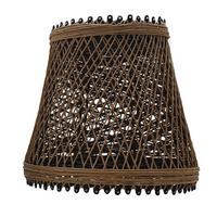 Woven Rattan Creative Lamp Cage With Free Reducer Plate ~1970