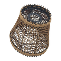 Woven Rattan Creative Lamp Cage With Free Reducer Plate ~1970