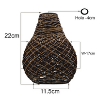 Decorative Modern Woven Rattan Pendant Lamp Cage Lighting Shade - Stylish and Unique Look