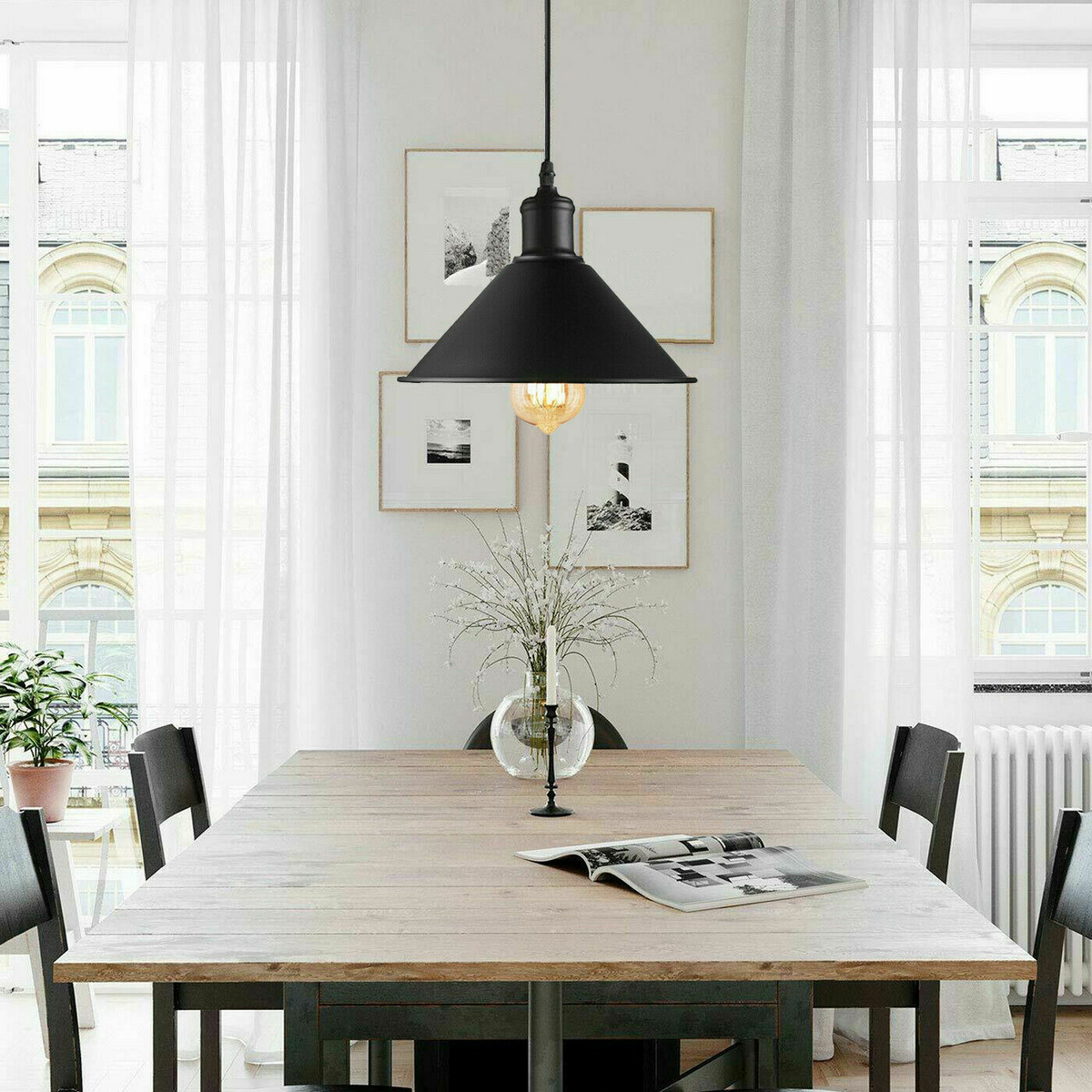 Black Pendant Lamp Industrial Style Decorative Ceiling Lamp