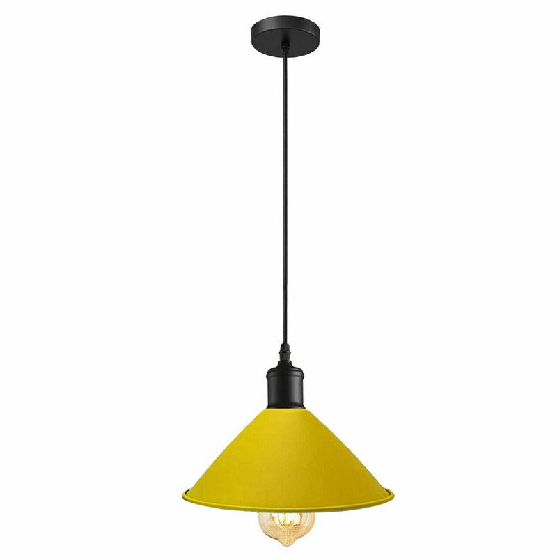 Yellow Pendant Lamp Industrial Style Decorative Ceiling Lamp