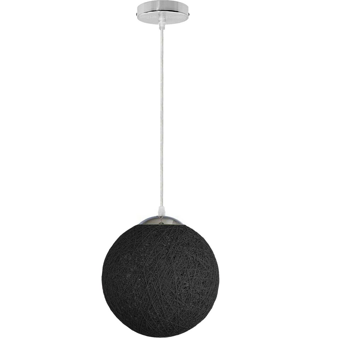 Black Chandelier with Ball Hanging Lamp - Single Indoor Lamp Light