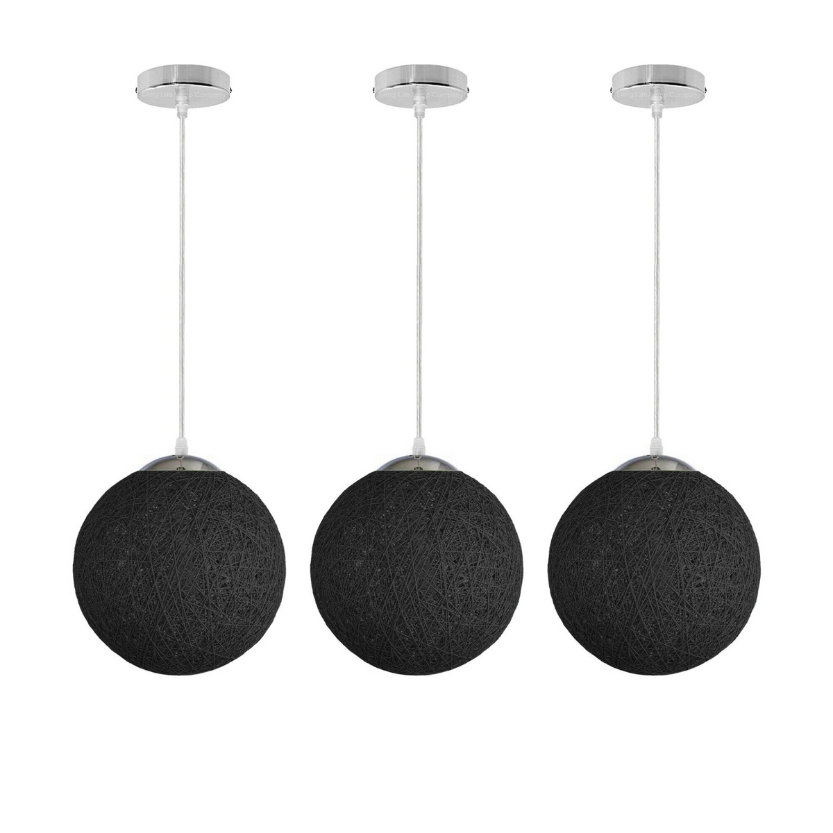 Black Chandelier with Ball Hanging Lamp - Single Indoor Lamp Light