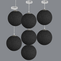 Black Chandelier with Ball Hanging Lamp - Single Indoor Lamp Light