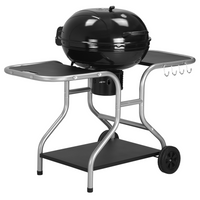 Outsunny Portable Charcoal Kettle Grill - Outdoor Barbecue Trolley BBQ Heat Smoker Grilling