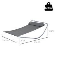 Outsunny Rocking Swing Relaxing Day Bed Outdoor Single Sun Lounger Hammock - Grey