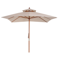 Outsunny 3x3m Patio Umbrella with Double Tier Canopy - Beige