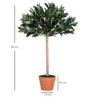 Outsunny 3ft Artificial Olive Tree Indoor Plant | Realistic Greenery for Home and Office | Low-Maintenance