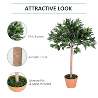 Outsunny 3ft Artificial Olive Tree Indoor Plant | Realistic Greenery for Home and Office | Low-Maintenance