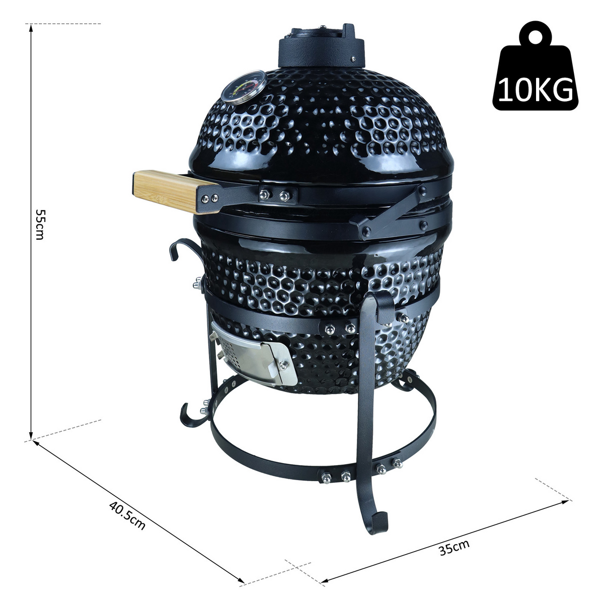 Outsunny Ceramic Kamado BBQ Grill Smoker Oven Charcoal BBQ Japanese Egg Barbecue