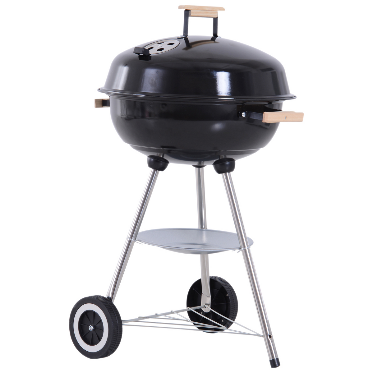 Outsunny Portable Round Kettle Charcoal Grill BBQ Smoker with Lid