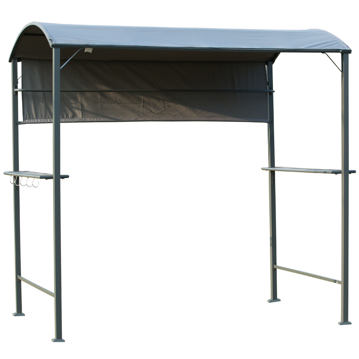 Outsunny 2.2 x 1.4m Outdoor Metal Smoking BBQ Gazebo Tent Marquee Garden Patio BBQ Grill Canopy Shelter with Side Awning