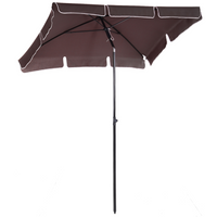 Outsunny Aluminium Sun Parasol Garden Umbrellas Patio Rectangular Tilting Parasol, Brown - Reliable Shade for Your Outdoor Space