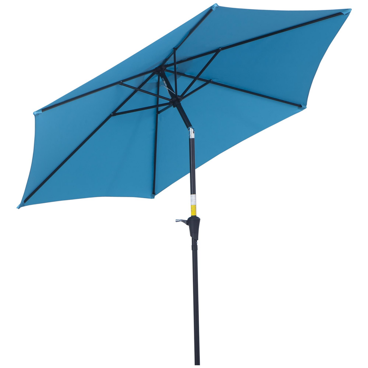 Outsunny 2.7M Tilting Parasol Sun Shade with Crank (Blue) - Outdoor Garden Umbrellas