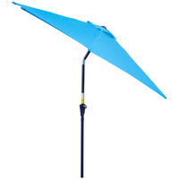 Outsunny 2.7M Tilting Parasol Sun Shade with Crank (Blue) - Outdoor Garden Umbrellas