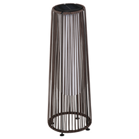 Outsunny Patio Garden PE Rattan Solar Lights - Auto On/Off, Waterproof, Brown