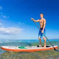 Outsunny 10'6" x 30" x 6" Inflatable Paddle Stand Up Board - White