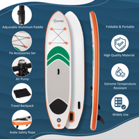 Outsunny 10'6" x 30" x 6" Inflatable Paddle Stand Up Board - White