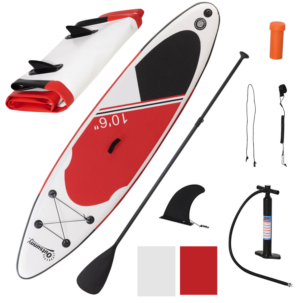 Outsunny Inflatable Paddle Stand Up Board - White