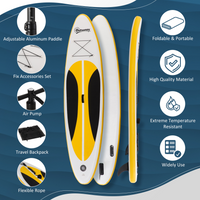 Outsunny 10' x 30" x 6" Inflatable Paddle Stand Up Board | Adjustable Aluminium Paddle | Non-Slip Deck Board | ISUP Accessories & Carry Bag | White