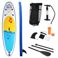 HOMCOM Inflatable Paddle Stand Up Board - Blue | Adjustable, Non-Slip, with Accessories & Carry Bag