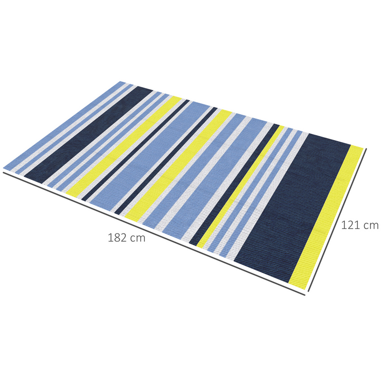 Outsunny Reversible Outdoor Rug, Waterproof Plastic Straw Mat - 121 x 182 cm