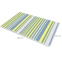 Outsunny Reversible Outdoor Rug | Lightweight & Waterproof | Plastic Straw Mat for Backyard, Deck, RV, Picnic, Beach, Camping | 121 x 182 cm