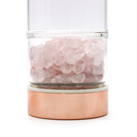 Crystal Glass Tea Infuser Bottle - Rose Gold - Rose Quartz | Enjoy the Perfect Cup of Tea