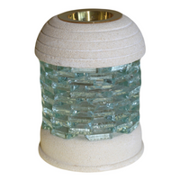 Stone Oil Burner - Round Glass Brick | Premium Sandstone Oil Burner