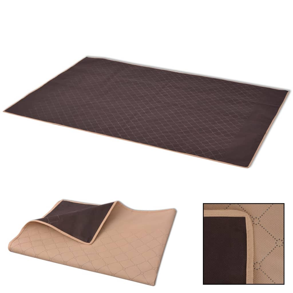 Picnic Blanket Beige and Brown 100x150 cm - Water Repellant, Reversible, Easy to Clean