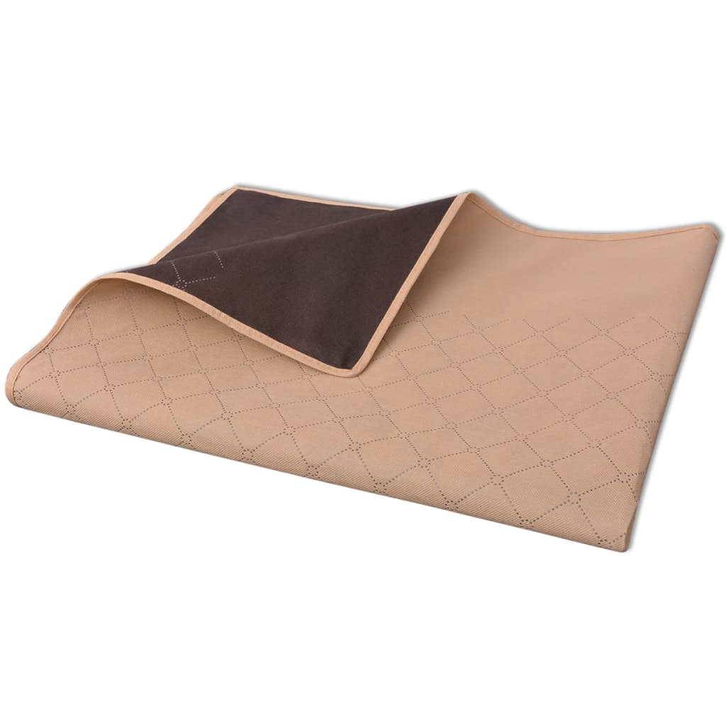 Picnic Blanket Beige and Brown 100x150 cm - Water Repellant, Reversible, Easy to Clean