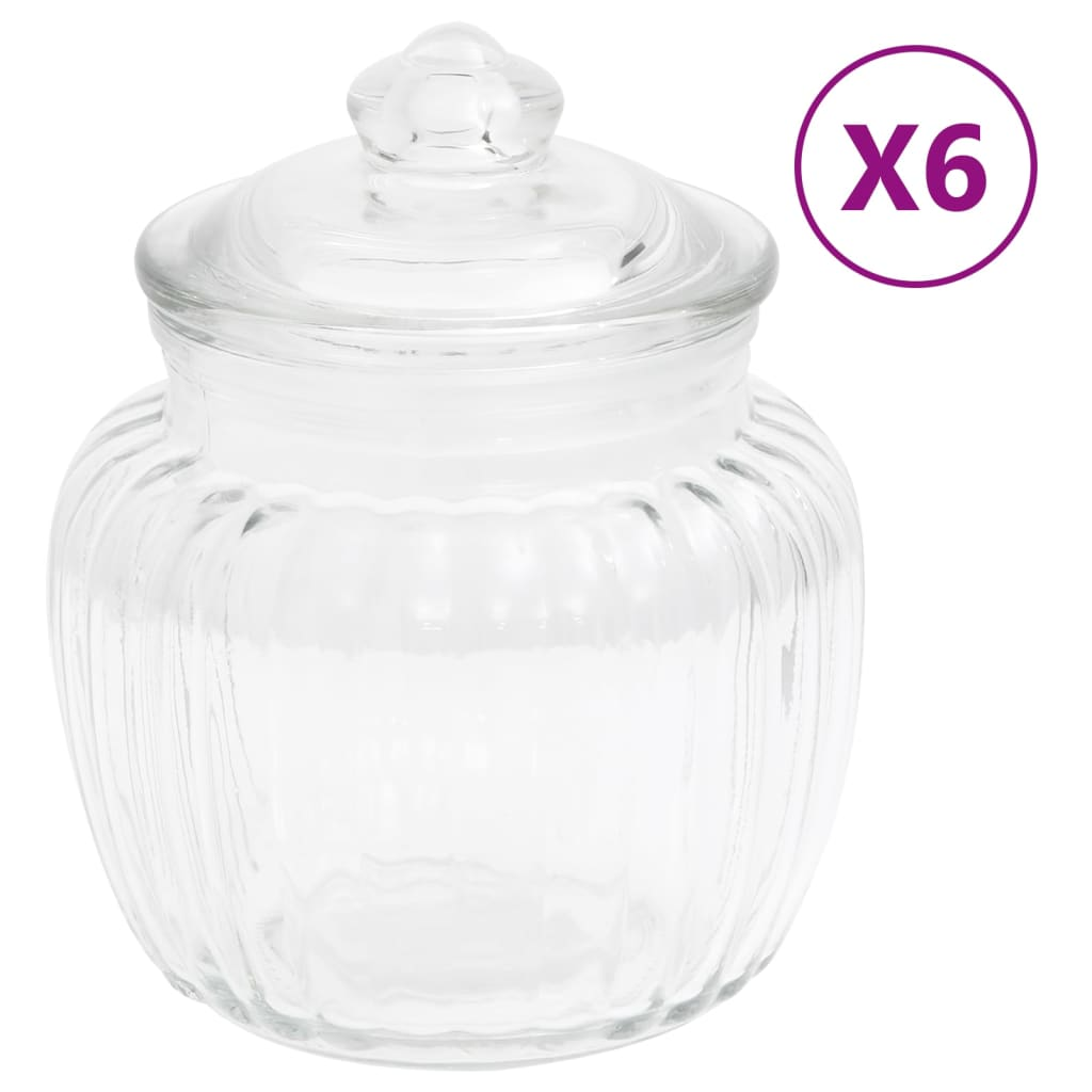 vidaXL Storage Jars 6 pcs 500 ml Glass - Decorative and Functional Glass Jars