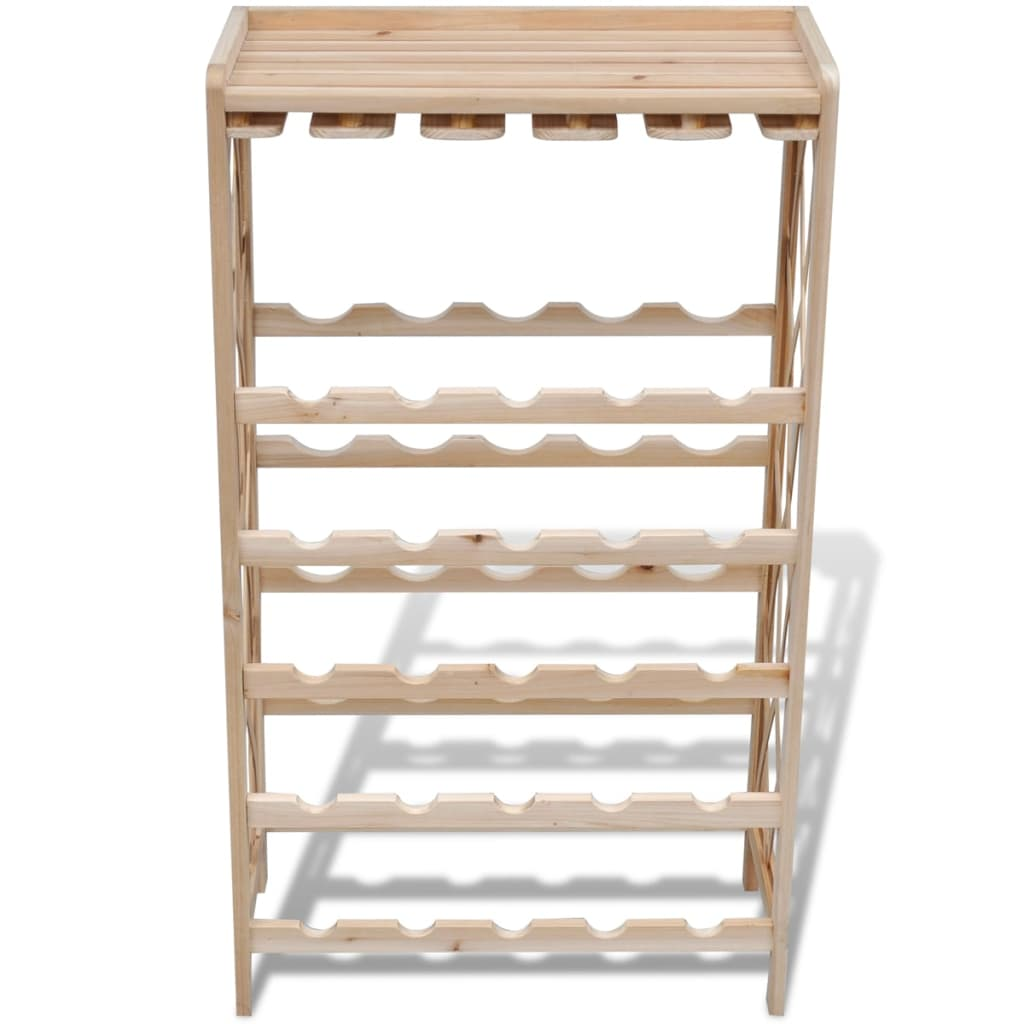 Wine Rack for 25 Bottles - Solid Fir Wood, Durable and Stylish