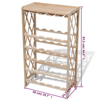 Wine Rack for 25 Bottles - Solid Fir Wood, Durable and Stylish