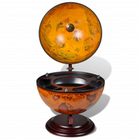 Tabletop Globe Bar Wine Stand Wood - Antique Replica Nautical Design - Home or Office Decoration