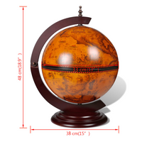 Tabletop Globe Bar Wine Stand Wood - Antique Replica Nautical Design - Home or Office Decoration