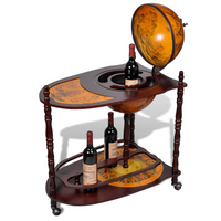 Globe Bar Wine Stand - Eucalyptus Wood Freestanding | Stylish and Functional