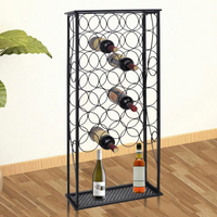 Wine Rack for 28 Bottles Metal - Elegant Floor Standing Wine Storage