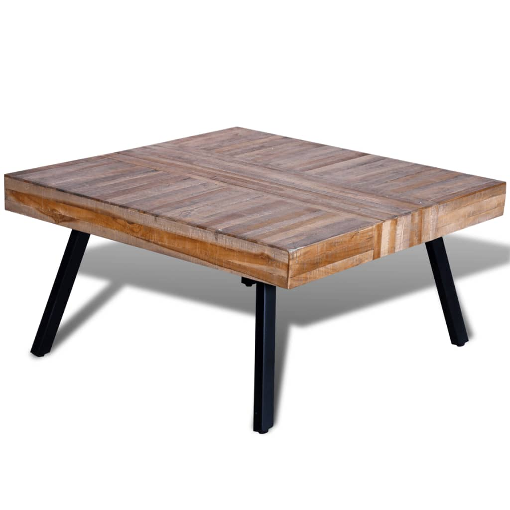 Coffee Table Square Reclaimed Teak Wood - Unique and Vintage Style