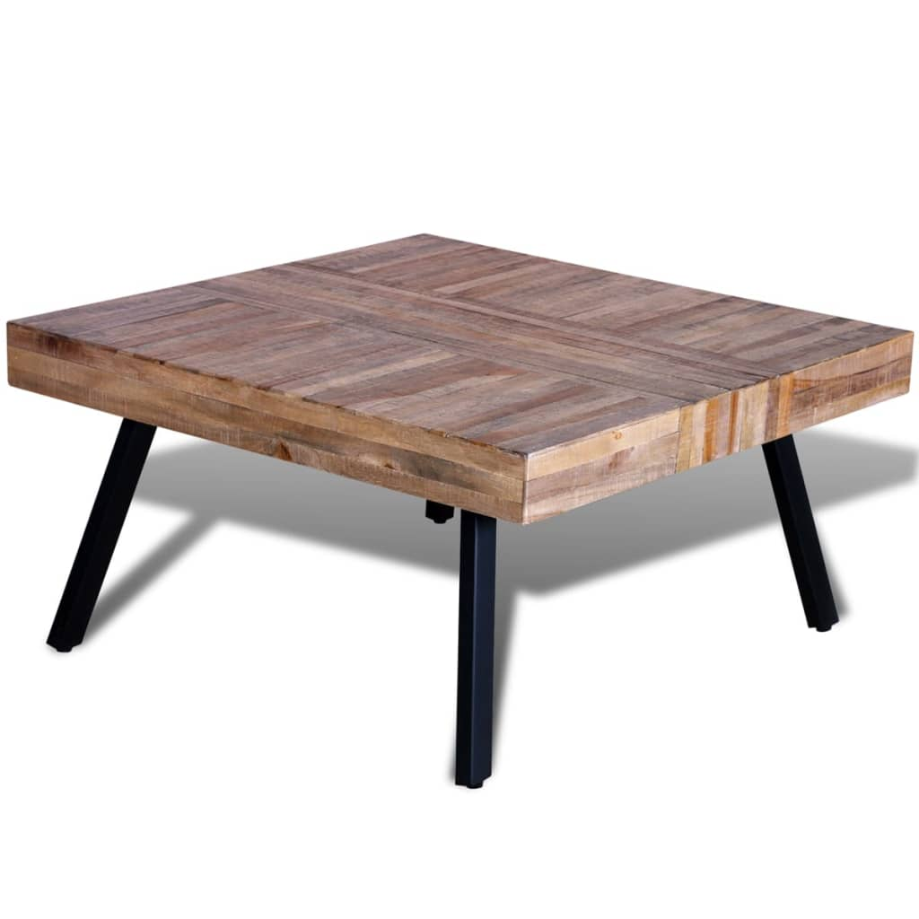 Coffee Table Square Reclaimed Teak Wood - Unique and Vintage Style