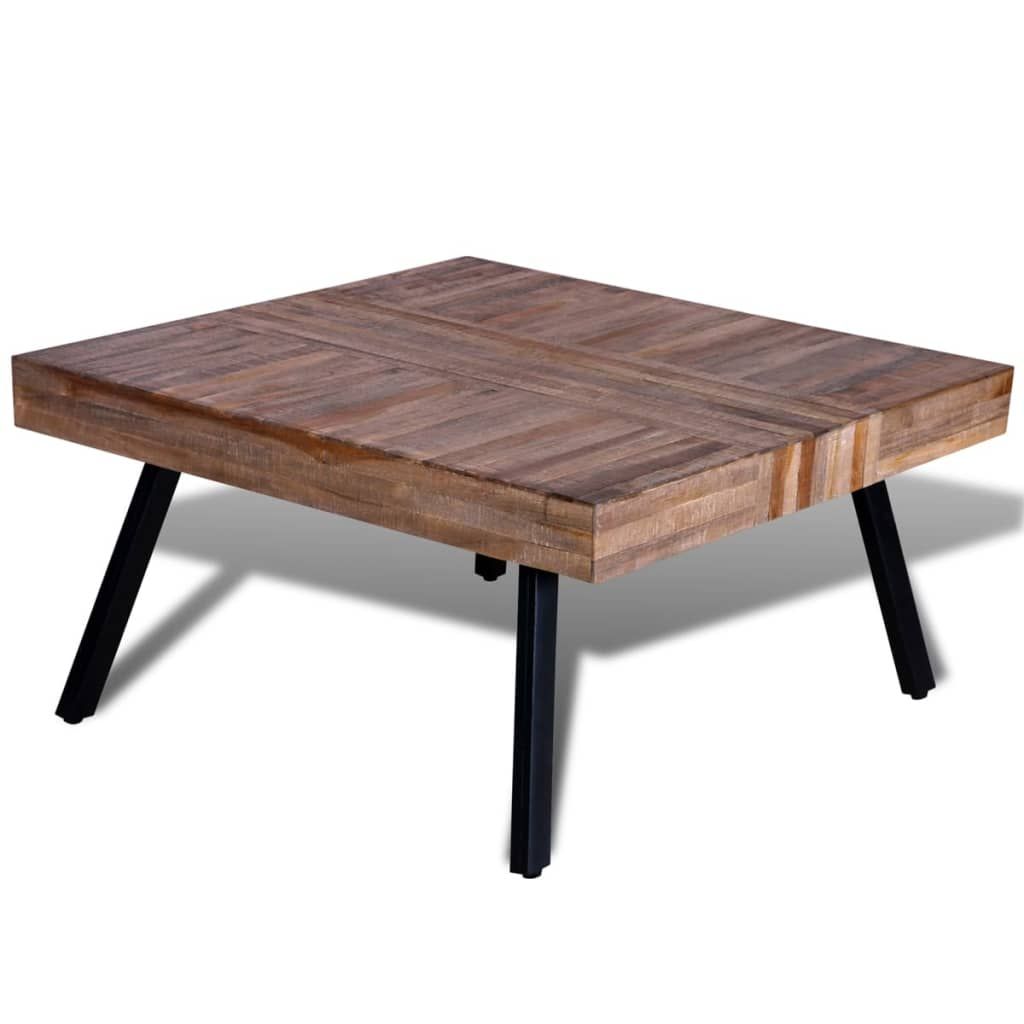 Coffee Table Square Reclaimed Teak Wood - Unique and Vintage Style