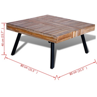 Coffee Table Square Reclaimed Teak Wood - Unique and Vintage Style