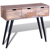 Console Table with 3 Drawers | Reclaimed Teak Wood - Rustic Charm for Your Home