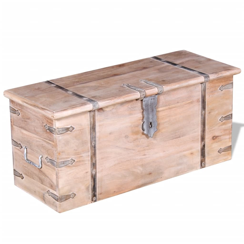 Two Piece Storage Chest Set Acacia Wood - Ample Storage Space, Handmade Solid Wood, Unique Design