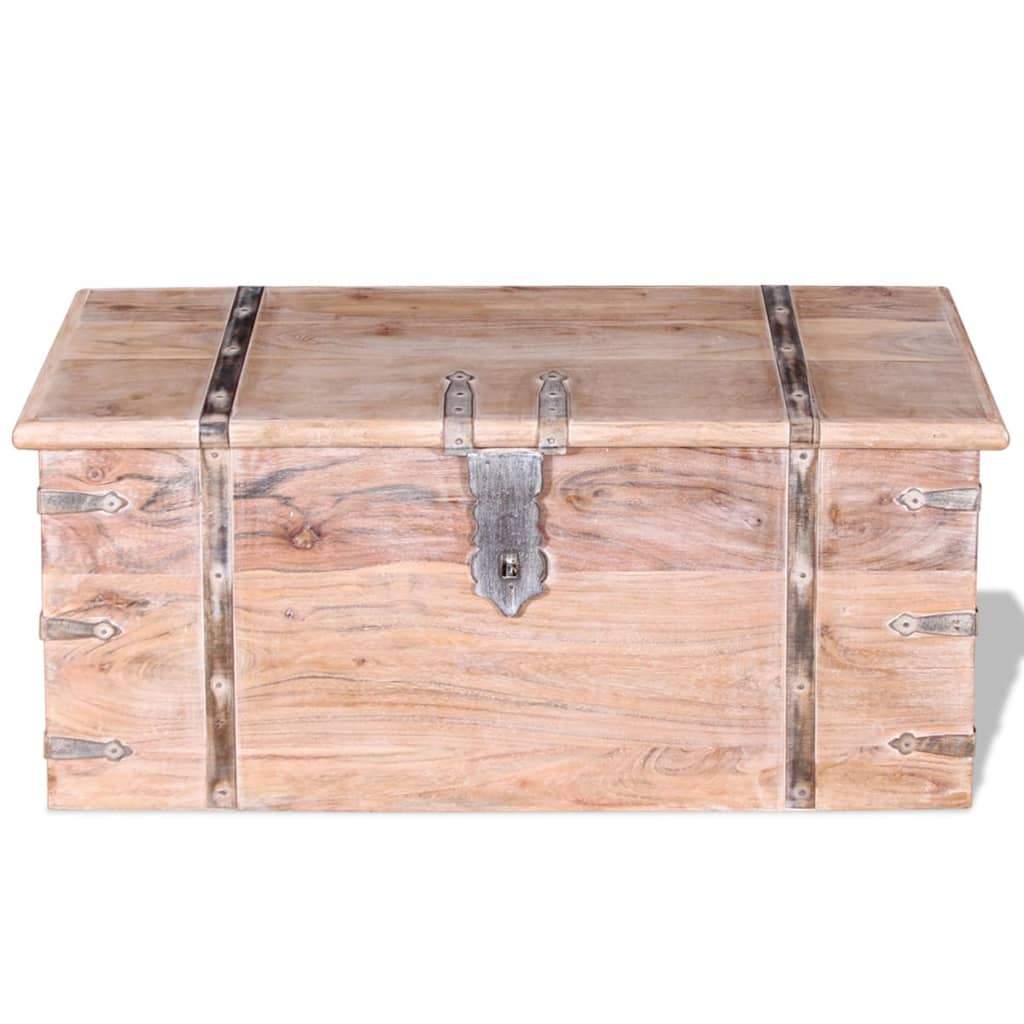 Two Piece Storage Chest Set Acacia Wood - Ample Storage Space, Handmade Solid Wood, Unique Design