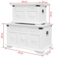 Two Piece Storage Chest Set White - Elegant and Spacious Storage Solution