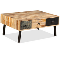 Coffee Table Solid Reclaimed Teak 90x65x40 cm