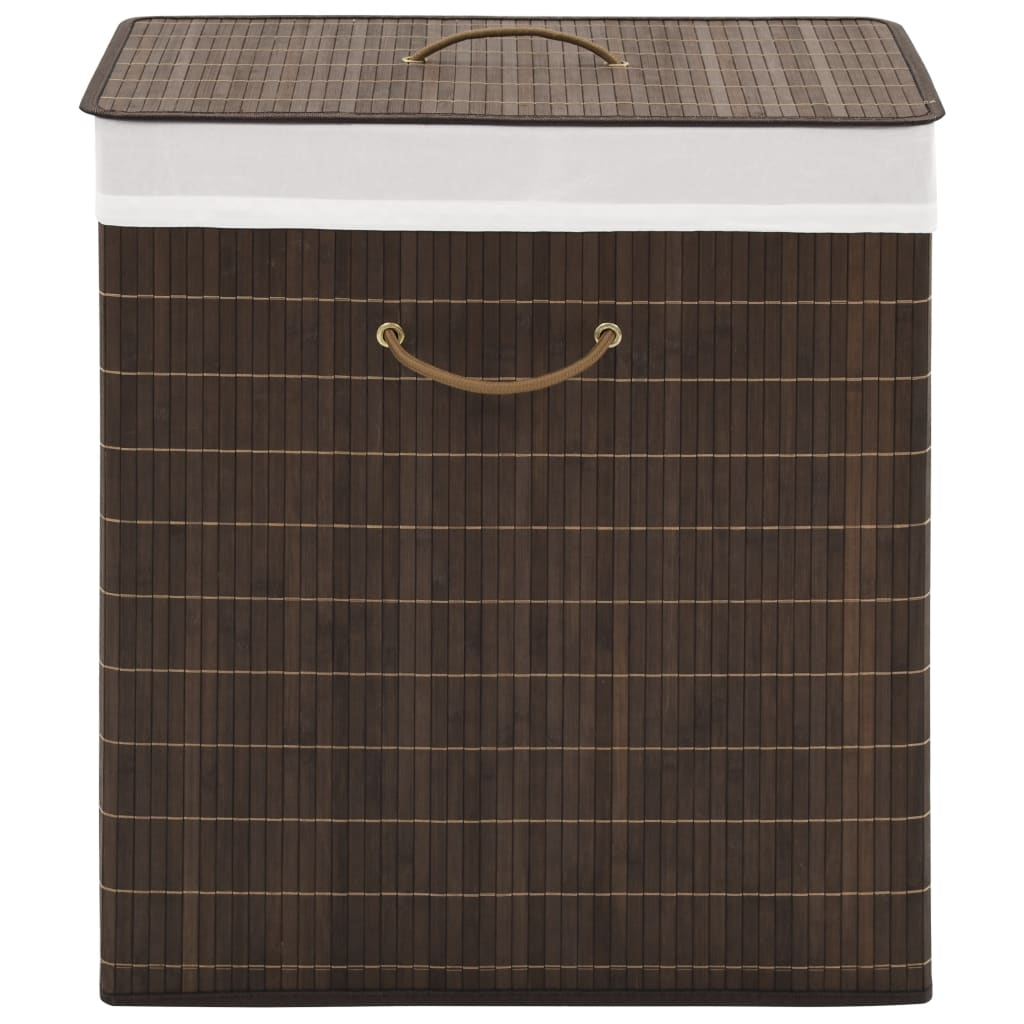 vidaXL Bamboo Laundry Bin Rectangular Dark Brown - Stylish and Functional