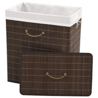 vidaXL Bamboo Laundry Bin Rectangular Dark Brown - Stylish and Functional